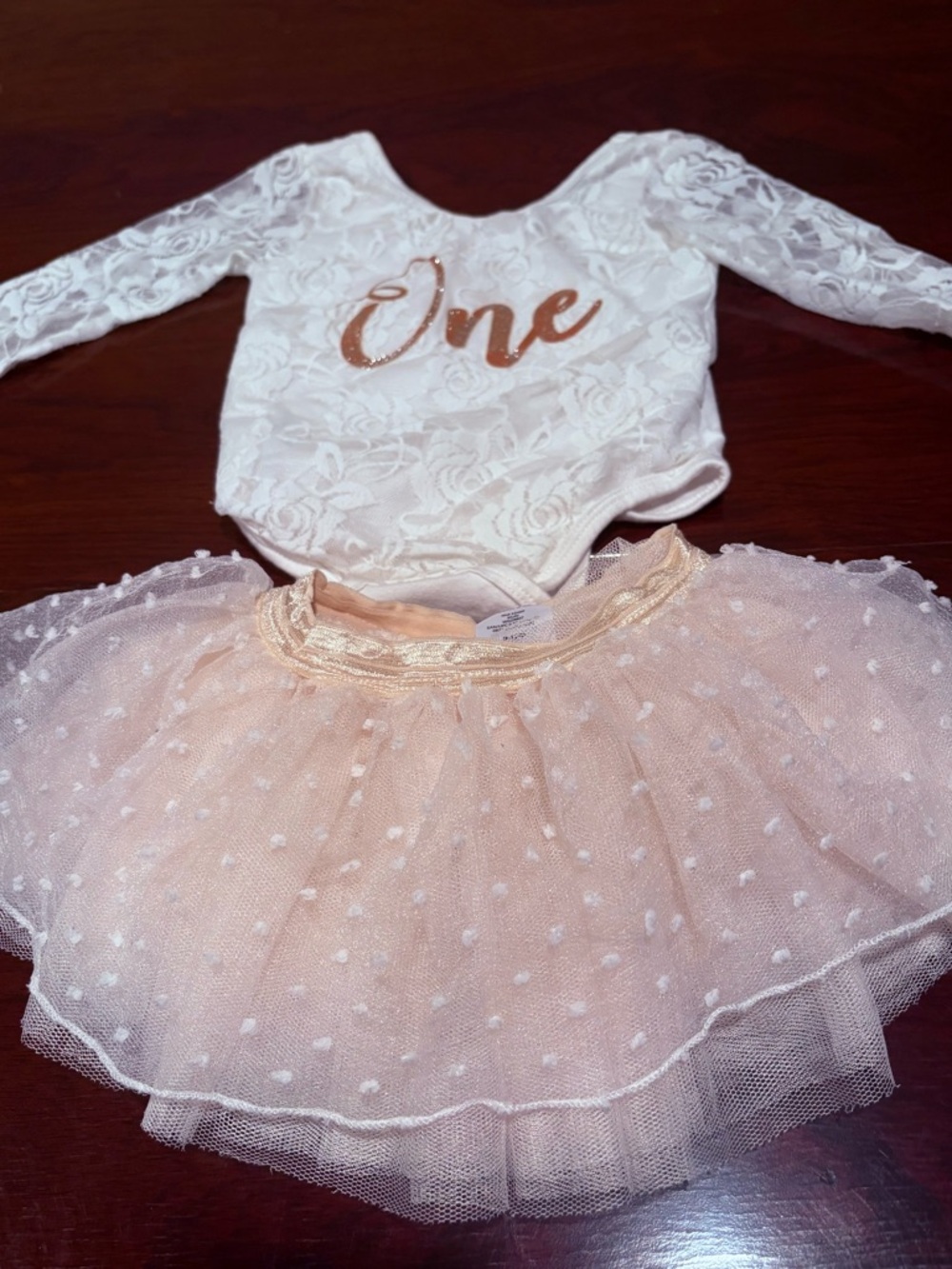 Infant Girls 1st Birthday Onsie & Skirt